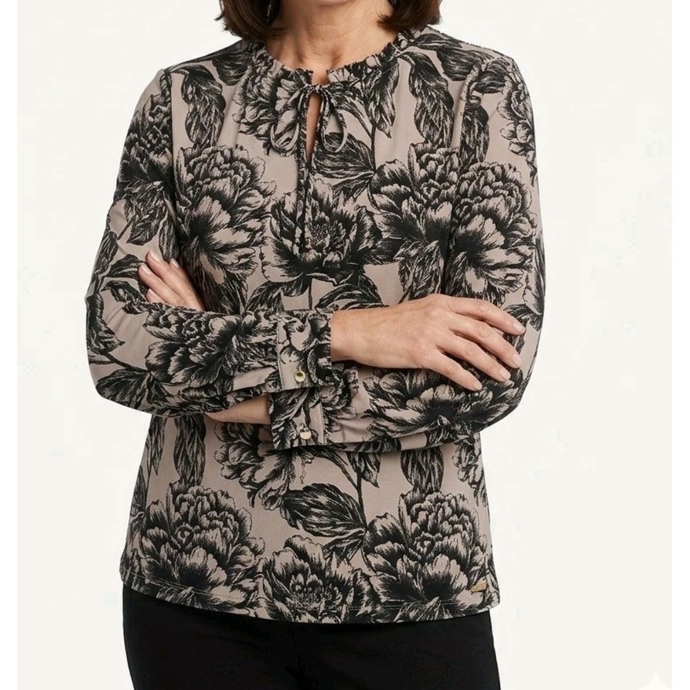 Calvin Klein XL Top Stretch Floral Print  Womens Long‎ Sleeve